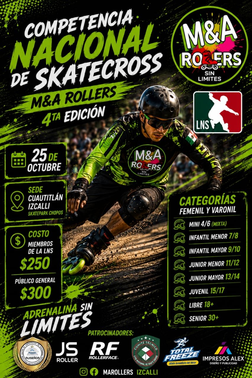 M&A Rollers anuncia la 4.ª edición de su Competencia Nacional de Skatecross